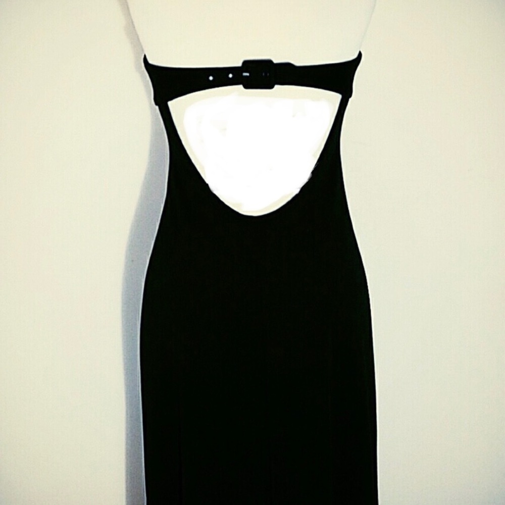 Vintage BCBG long black strapless dress size 0-2